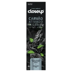 Kit c/ 12 und - Gel Dental Carvão Ativado Menta Closeup Branco Radiante Caixa 60g