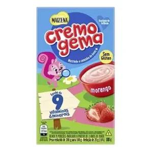 Kit c/12 unds - Mistura Para Preparo de Mingau Maizena Cremogema Morango 180g