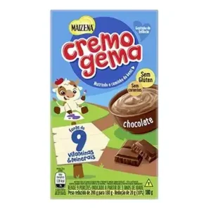 Kit c/12 unds - Mistura Para Preparo de Mingau Maizena Cremogema Chocolate 180g